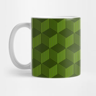 Greeen geometric cube pattern design Triad color design. Ideal for stamps and clothes stamps Mug